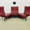 Cassina Veranda 123 3seater sofa in Burgundy leather by Vico Magistretti vintage design