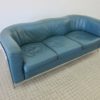 Zanotta 'Onda' green leather 3 seater sofa vintage design
