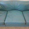 Zanotta 'Onda' green leather 3 seater sofa vintage design