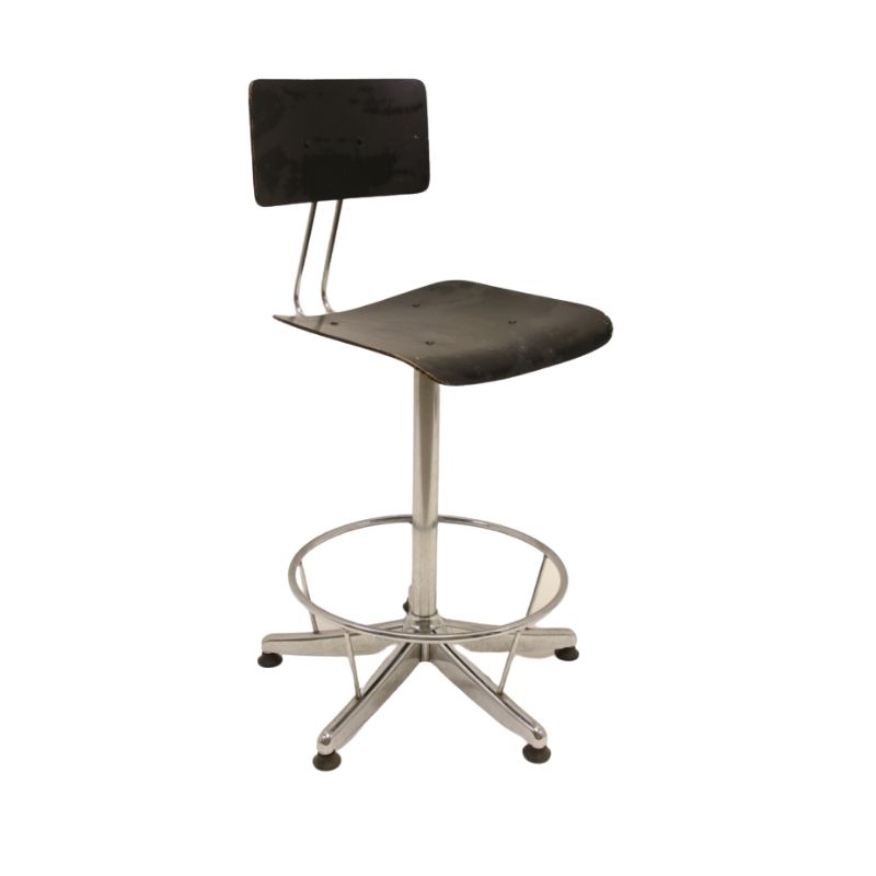 High work table chair studio chair chrome with black