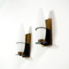 Elegant French appliques in brass and stained glass