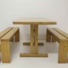 Table 120 et 2 bancs par Charlotte Perriand pour la station de ski Les Arcs