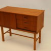 Swedish teak cabinet with drawers and sliding door