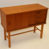Swedish teak cabinet with drawers and sliding door