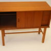 Swedish teak cabinet with drawers and sliding door