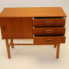 Swedish teak cabinet with drawers and sliding door