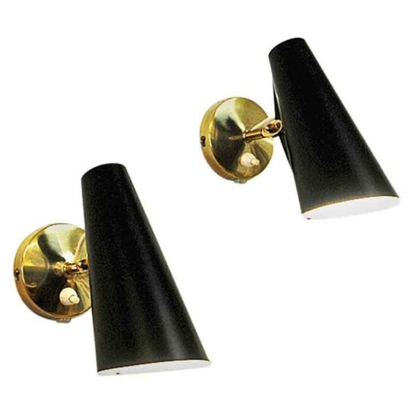 Ajustable Birdie Wall sconces pair by Birger Dahl - Norway 1952