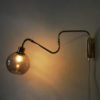 Wall lamp on brassarm with glassdome T. Røste & Co Norway 1950s