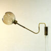 Wall lamp on brassarm with glassdome T. Røste & Co Norway 1950s