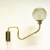 Wall lamp on brassarm with glassdome T. Røste & Co Norway 1950s