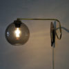 Wall lamp on brassarm with glassdome Høvik Verk, Norway 1950s