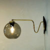 Wall lamp on brassarm with glassdome Høvik Verk, Norway 1950s