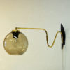 Wall lamp on brassarm with glassdome Høvik Verk, Norway 1950s