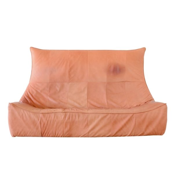 Montis Florence 'The Rock' 3-seater sofa in terracotta red leather vintage design