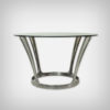 French Aluminum & Smoked Glass Dining Table by Boris Tabacoff, 1960s