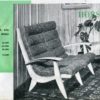 Set Living room Free span 1954 sofa armchair and footrest green museum piece