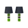 Pair of Green Glass tablelamps by Kjell Blomberg for Örsjö, Sweden 1970s