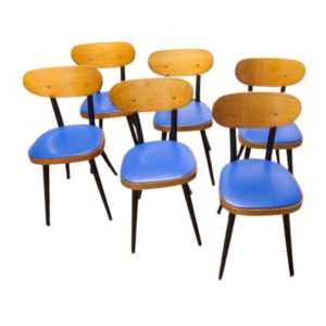 Set of 6 bistro chairs Baumann 731 G1S 1962
