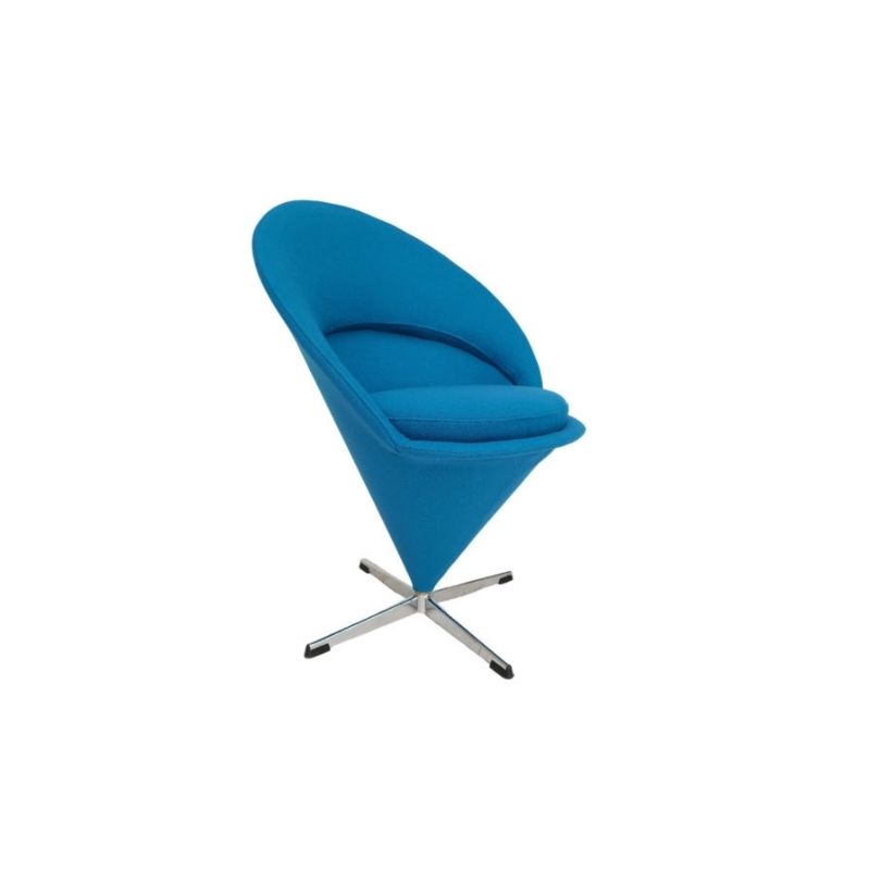Danish Design by Verner Panton “Cone chair”, 70s, Blue, Reupholstered