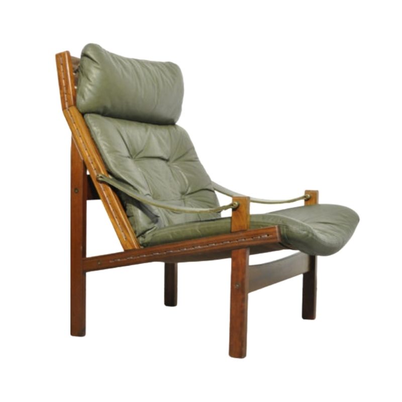 Vintage Easy Hunter safari armchair by Torbjørn Afdal for Bruksbo, Norway 1960s