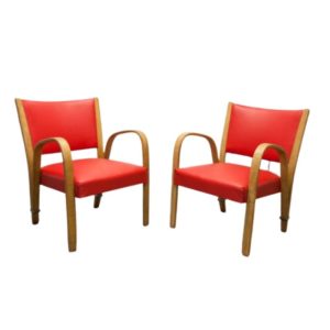 Pair of restored 1950's Steiner Bowwood armchairs