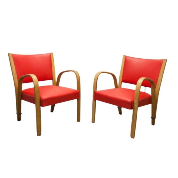 Pair of restored 1950's Steiner Bowwood armchairs Pair of restored 1950's Steiner Bowwood armchairs