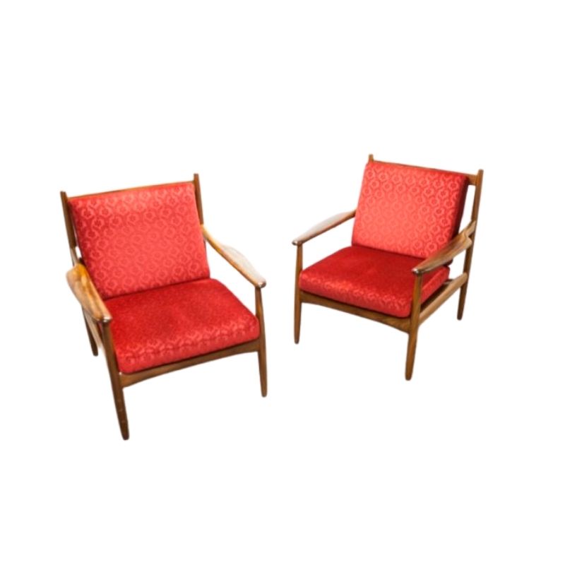 Pair of 60’s Jalk Grete Scandinavian armchairs