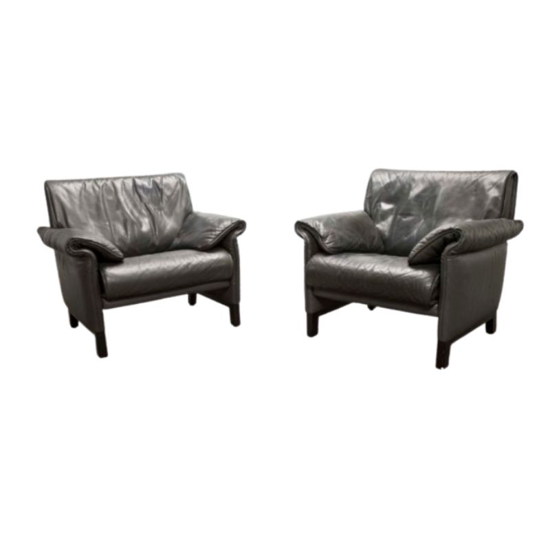 Pair of De Sede ds-14b leather armchairs
