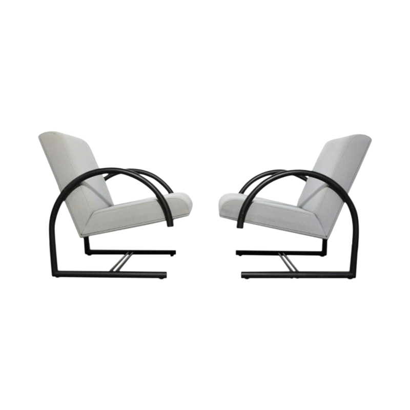 Modern “circle” arm chairs by Pierre Mazairac & Karel Boonzaaijer for Hennie de Jong International collections, Netherlands 1980s