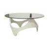 70's coffee table space age white curved wood