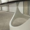 70's coffee table space age white curved wood