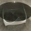 70's coffee table space age white curved wood