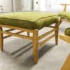 Set Living room Free span 1954 sofa armchair and footrest green museum piece