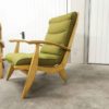 Set Living room Free span 1954 sofa armchair and footrest green museum piece
