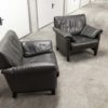 Pair of De Sede ds-14b leather armchairs