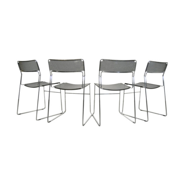Set of 4 vintage stackable dining chairs, model Sultana, from the Italian house Arrben International, 1980s