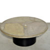 Brutalist round natural stone coffee table designed by sculptor Paul Kingma, The Netherlands 1991