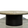 Brutalist round natural stone coffee table designed by sculptor Paul Kingma, The Netherlands 1991