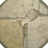 Brutalist round natural stone coffee table designed by sculptor Paul Kingma, The Netherlands 1991