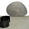Brutalist oval natural stone coffee table designed by sculptor PAul Kingma, The Netherlands 1995