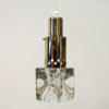 Set of three Glass Ice Cube Pendants Scandinavia 1960s