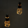 Set of three Glass Ice Cube Pendants Scandinavia 1960s