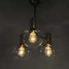 Brass Ceiling Lamp with three downwards glass domes 1960`s - Sweden