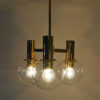 Brass Ceiling Lamp with three downwards glass domes 1960`s - Sweden