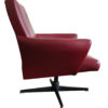 1970's Swivel Armchair and tabouret in Burgundy Leather