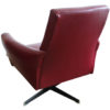 1970's Swivel Armchair and tabouret in Burgundy Leather