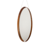 Italian Oval Teak Mirror, 1960s