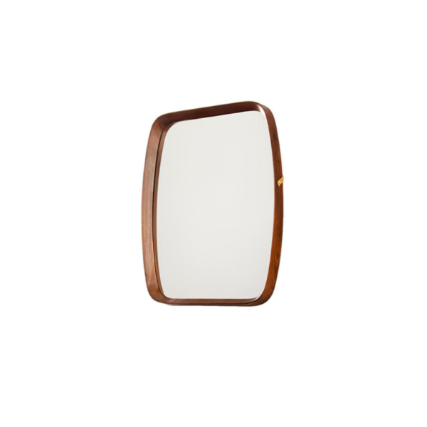 Squared Italian Teak Mirror, 1960s
