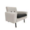 Danish armchair, 70s, completely reupholstered, KVADRAT wool, leather