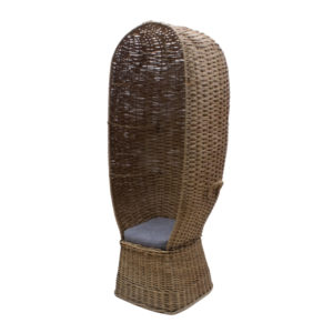 Large Italian Rattan Pool or Beach Armchair, 1970s